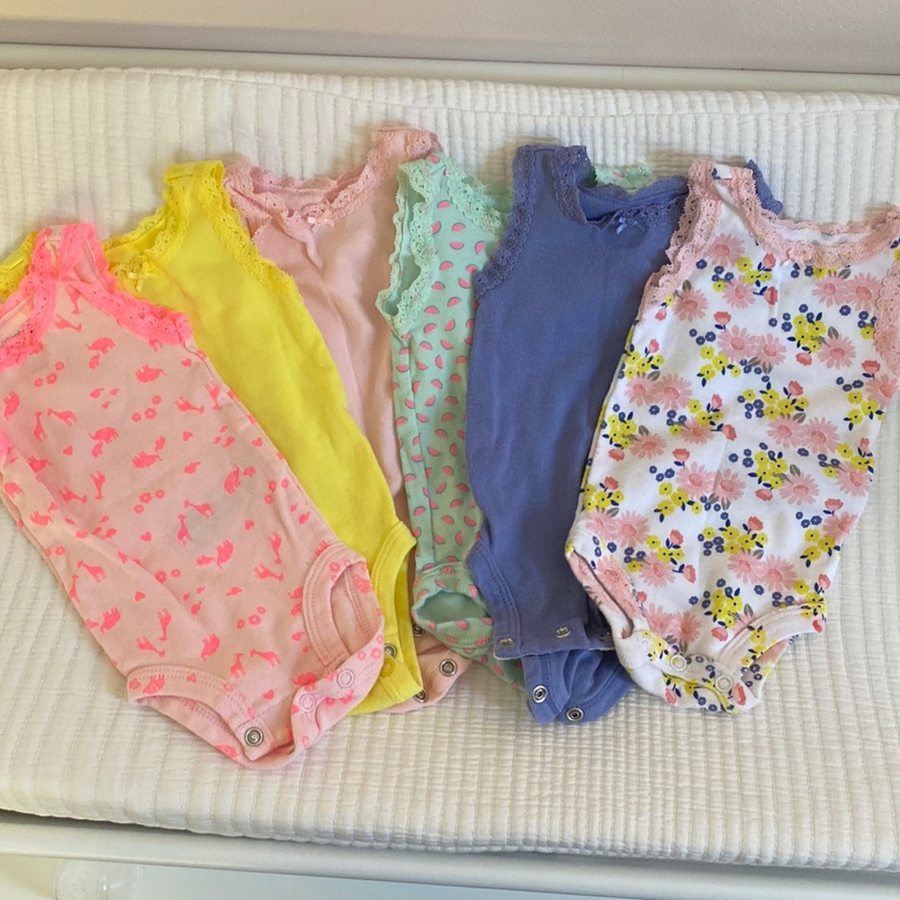 6 Newborn tank top onesies